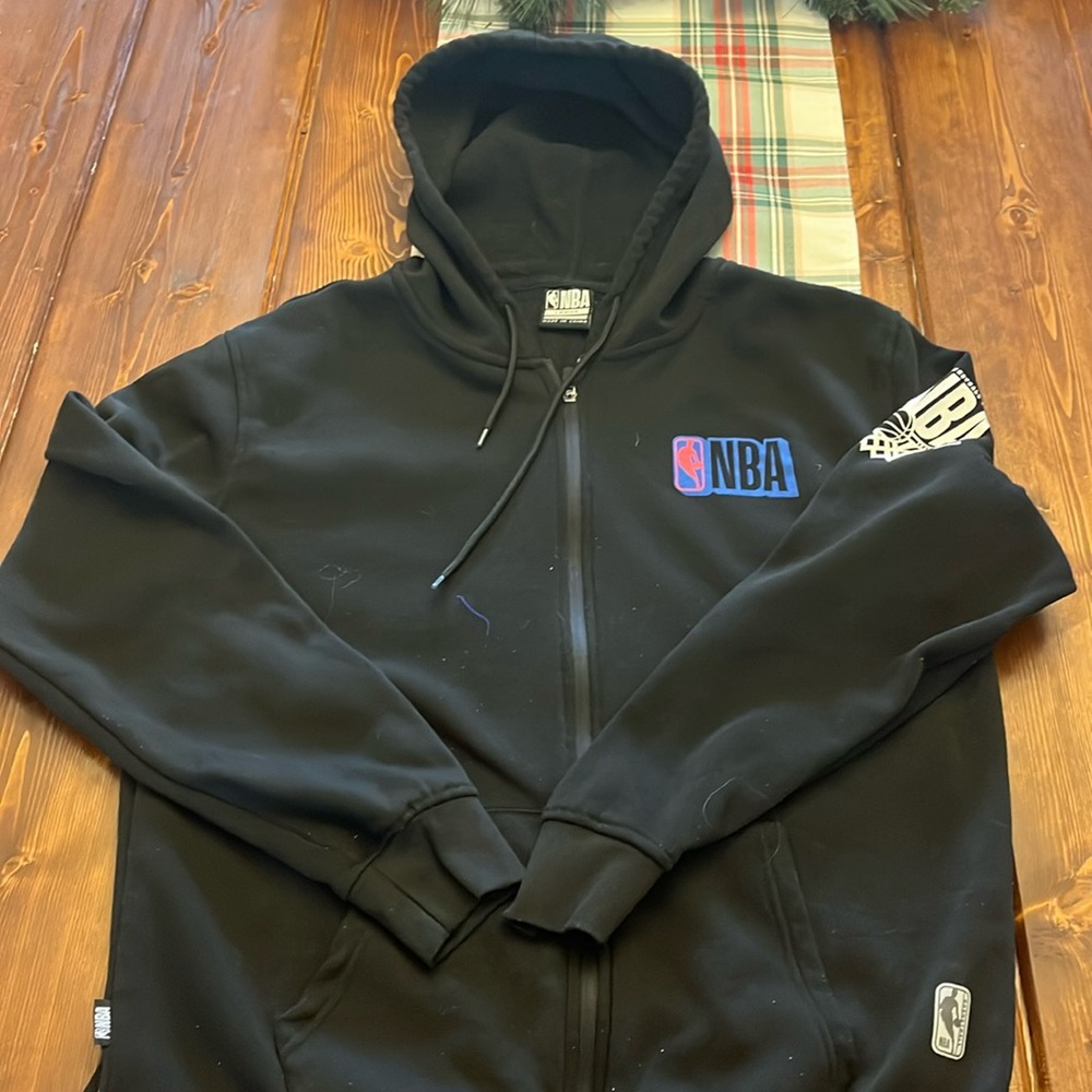 NBA Black Full Zip hoodie Large